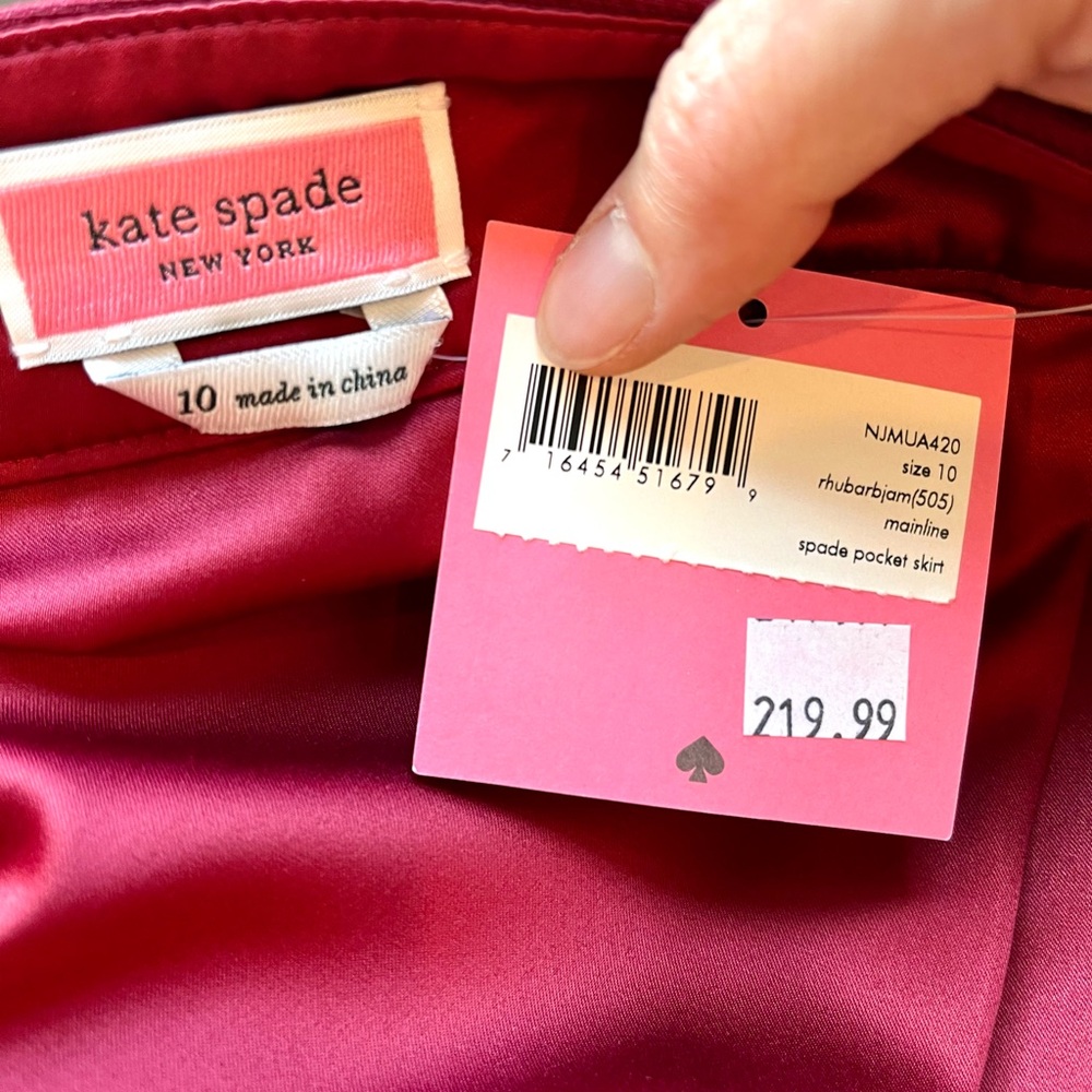 Kate Spade Burgundy mini skirt size 10 - Picture 6 of 6